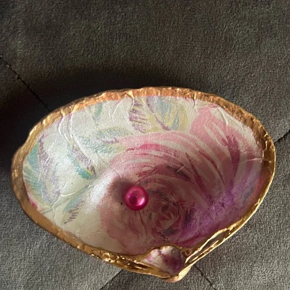 Floral Trinket Dish with Gold Accents - Picture 3 of 3